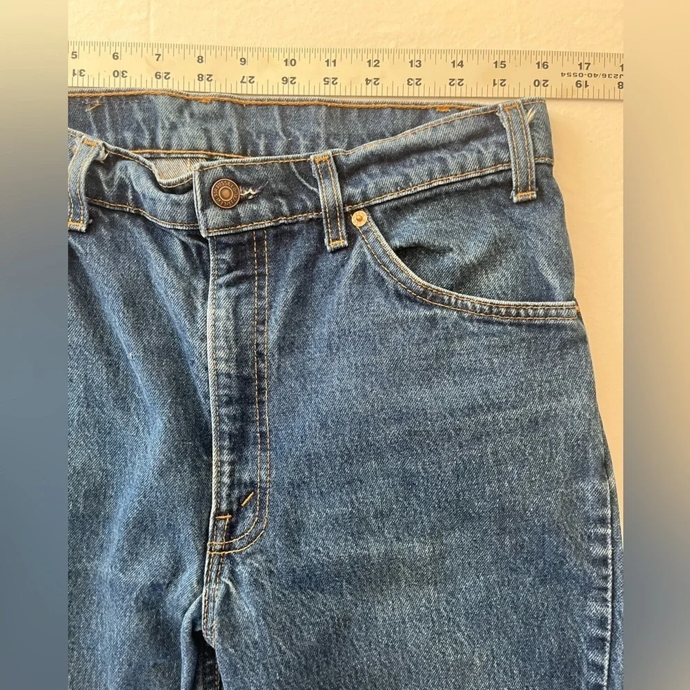 VINTAGE ORANGE TAB 509 LEVIS men's denim jeans 34'' 34'' made in USA zip fly